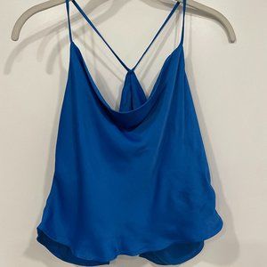 Zara Blue Satin Crop Top